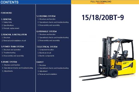 Hyundai forklift truck 15 18 20bt 9 service repair manual download. - Hyundai forklift truck 15 18 20bt 9 service repair manual download.